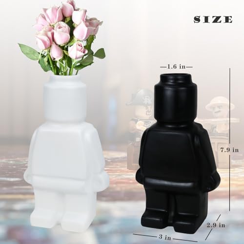 Cool Building Figures Vase for Flowers Black