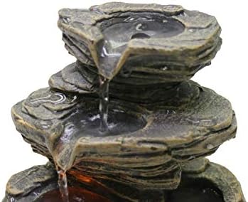 Natures Mark Cascading Rock Water Fountain with LED Lights 9 Inch