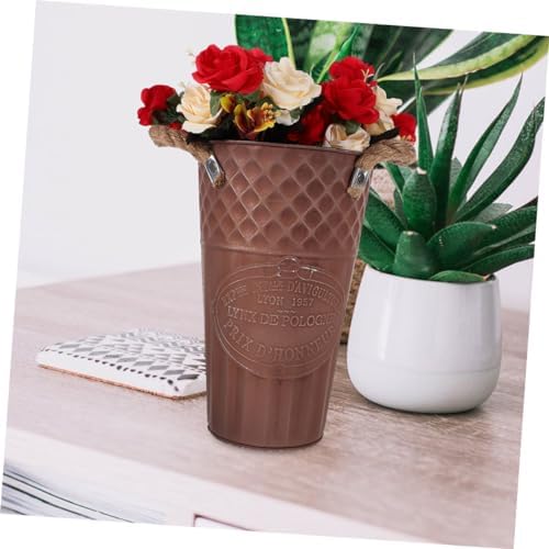 SUPVOX Retro Flower Vase Metal Pitcher for Decor
