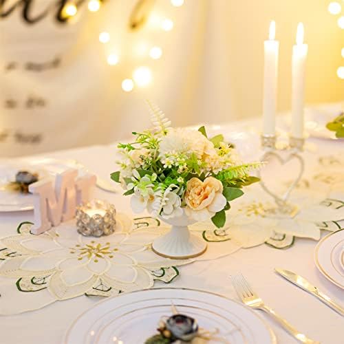 Sziqiqi Mini White Flower Vase for Centerpieces Decor