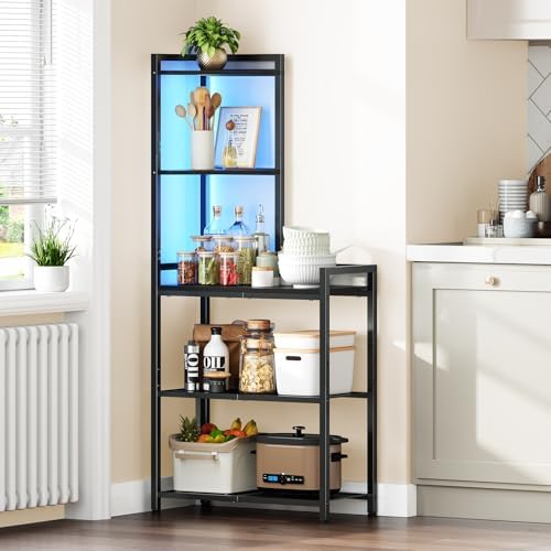 HOOBRO 5-Tier Corner Shelf with LED Light