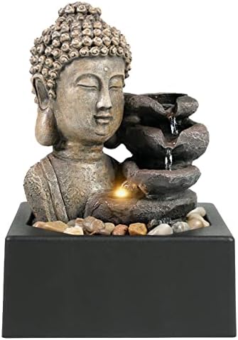 Ferrisland 4-Tier Tabletop Waterfall Fountain with LED Light