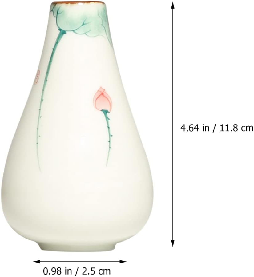 GANAZONO Unique Lotus Hand Painted Ceramic Flower Vase