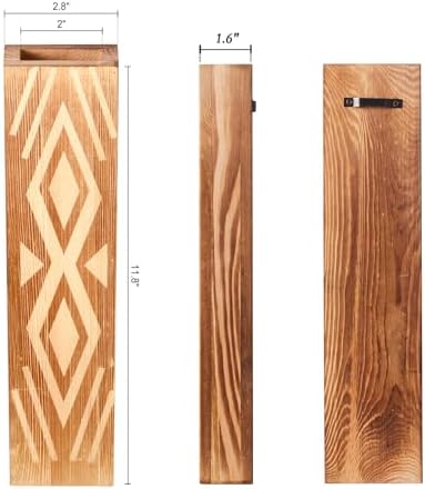 3-Pack Wooden Wall Vases for Fake Plants and Dried Flowers