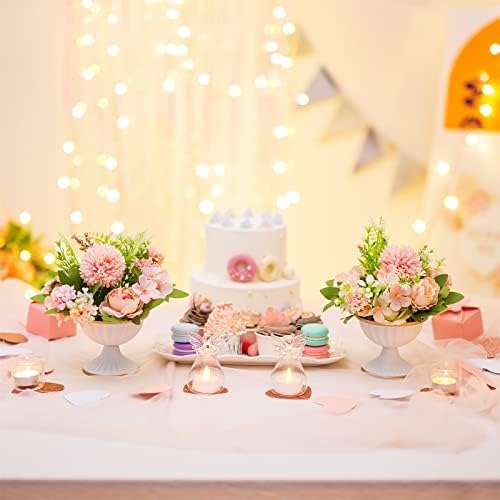 Sziqiqi Mini White Flower Vase for Centerpieces Decor