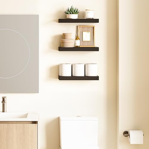 Ballucci Floating Shelves Set of 3 Black 16 Inch