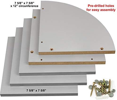 Greenco 2-Tier Corner Shelves Gray Finish Floating Wall Mount
