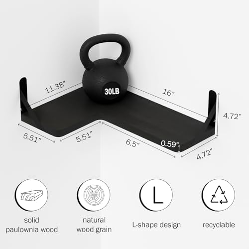 Muzilife Corner Floating Shelves Set of 4 Black