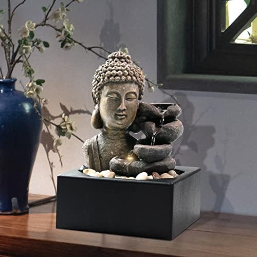 Ferrisland 4-Tier Tabletop Waterfall Fountain with LED Light