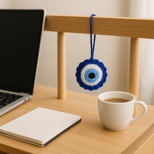 Evil Eye Keychain Crochet Car Decor Accessory