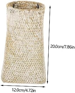 Woven Seagrass Flower Vase Handmade Retro Decor