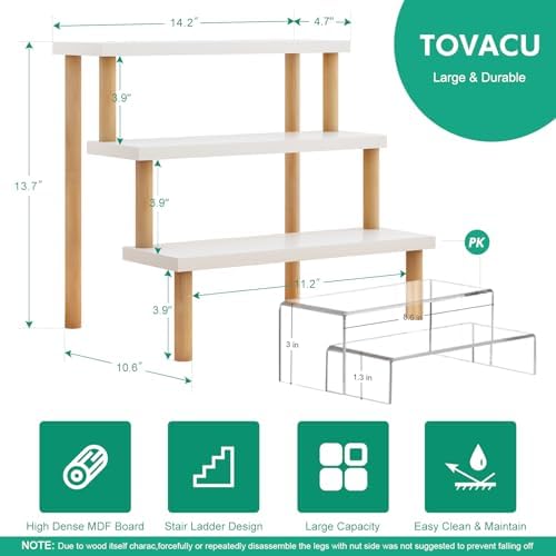 Tovacu 3 Tier Windowsill Plant Stand Shelf White