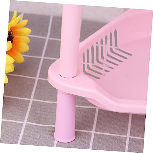 Ciieeo Pink 3-Tier Corner Shelf Storage Basket Rack
