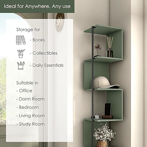 HOMES Inside Out Svenja 60 in Tall Corner Bookshelf