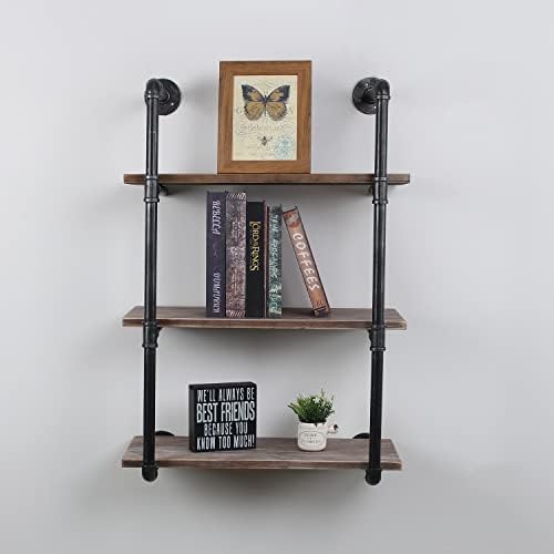 Industrial Style 24in Rustic Metal Floating Shelves