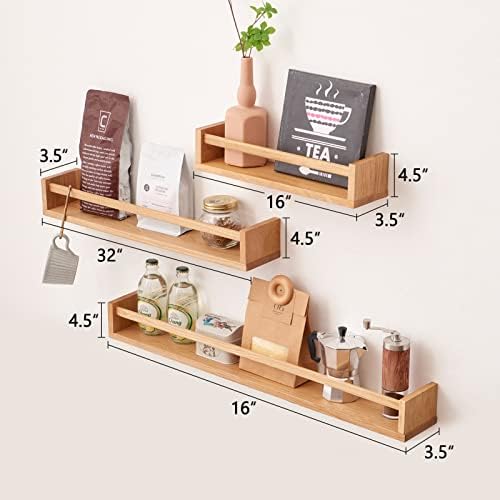 Oak Floating Shelves 24 Inch Wall Mounted Bookshelf