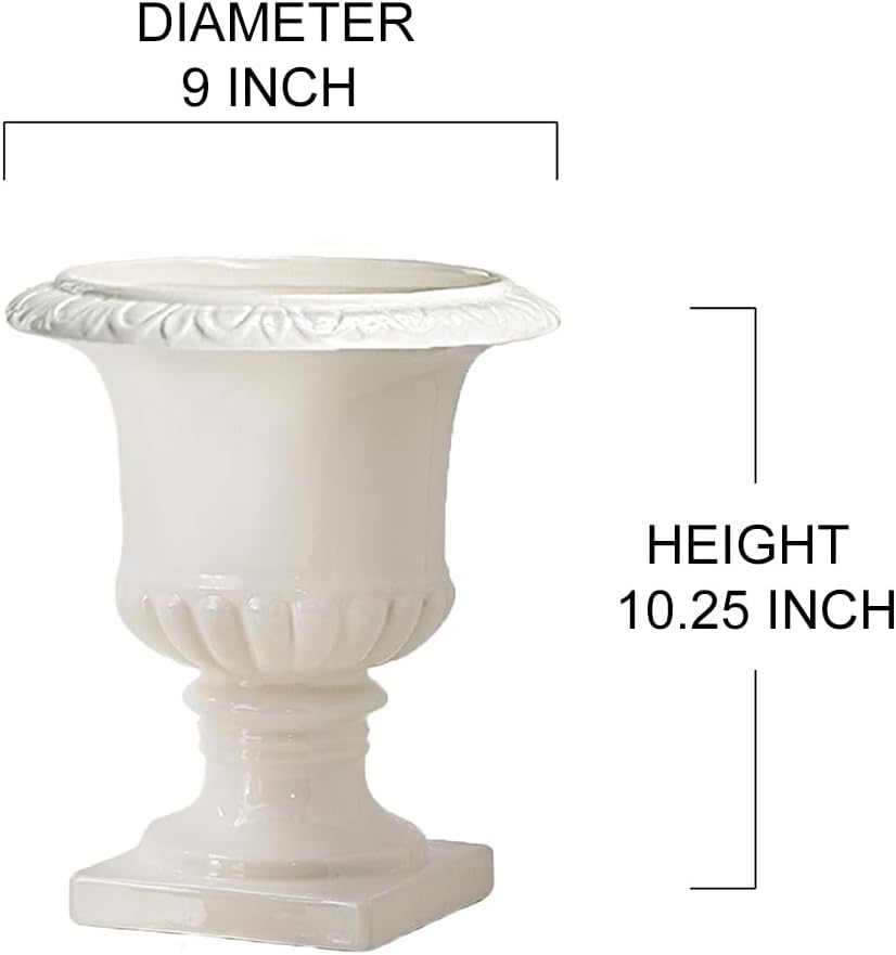 Serene Spaces Living Ceramic White Vase for Flowers 1025 In