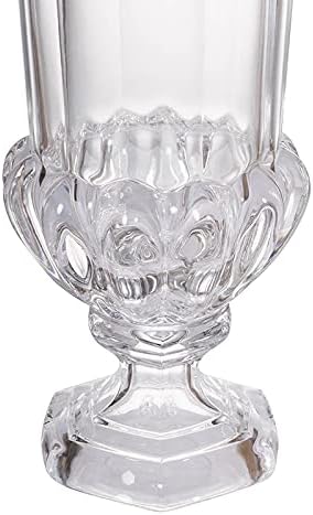 AB Home 15 Inch Clear Glass Vase with Pedestal