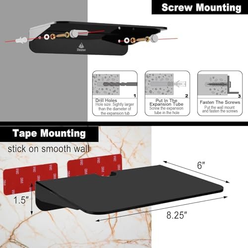 TXEsign Acrylic Floating Shelves 2 Pack Black