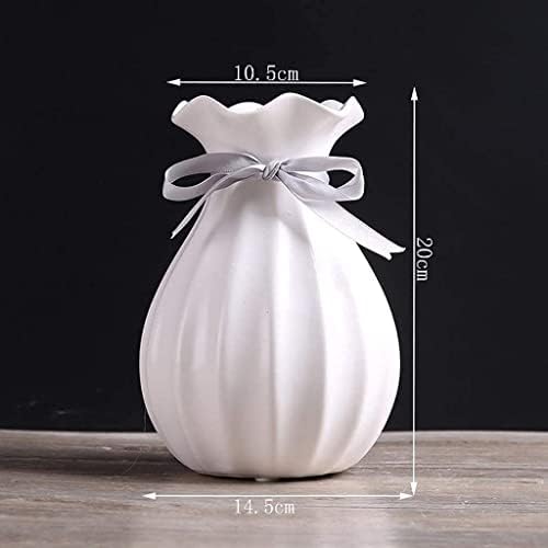 Modern Cream Ceramic Vase with Artificial Flowers