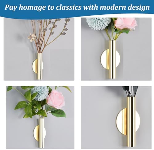 Wall Mount Vase Tube 2PCS Dried Flower Decor