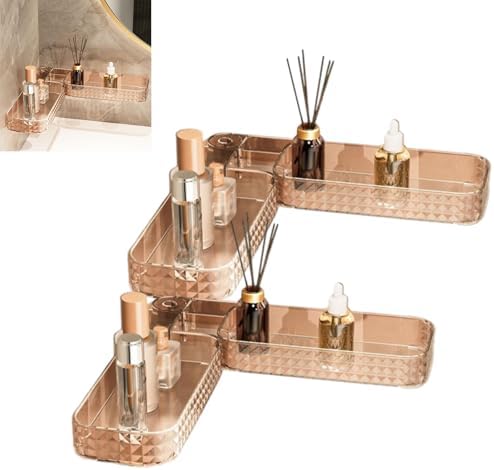 U Shaped Rotating Storage Shelf Pink 2pcs