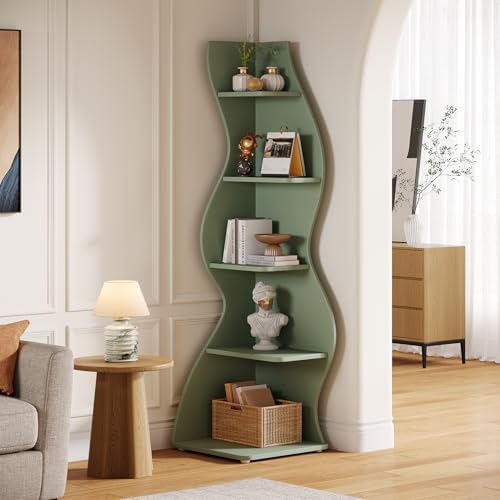 Tribesigns Wavy Corner Shelf Set of 2