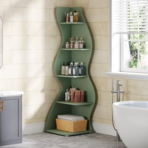 Tribesigns Wavy Corner Shelf Set of 2