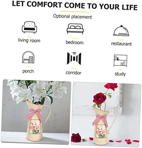Rustic Metal Flower Bucket Vase for Home Decor 1