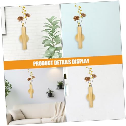 VOSAREA 2pcs Nordic Style Wall Mounted Metal Tube Vase Adhesive Holder