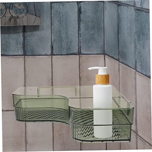 GLEAVI Green Wall-Mounted Bathroom Corner Shelf Storage Rack