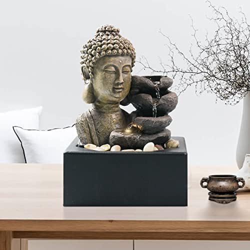 Ferrisland 4-Tier Tabletop Waterfall Fountain with LED Light