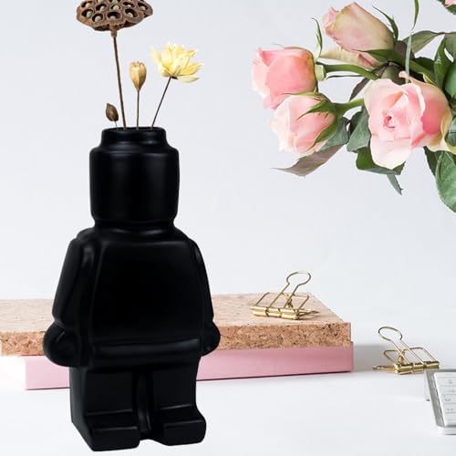 Cool Building Figures Vase for Flowers Black