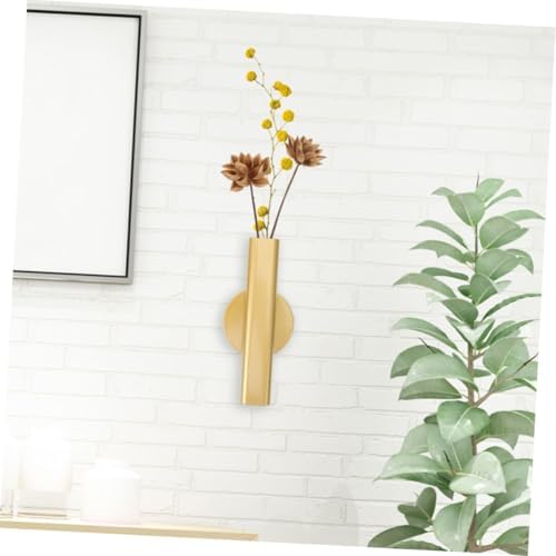 VOSAREA 2pcs Nordic Style Wall Mounted Metal Tube Vase Adhesive Holder