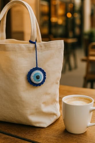 Evil Eye Keychain Crochet Car Decor Accessory