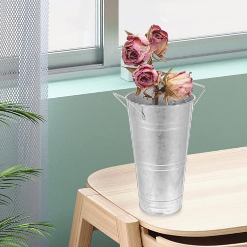 Rustic Vintage Iron Bucket Flower Vase
