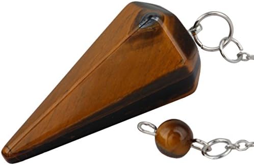 SUNYIK Natural Tigers Eye Pendulum for Dowsing and Reiki