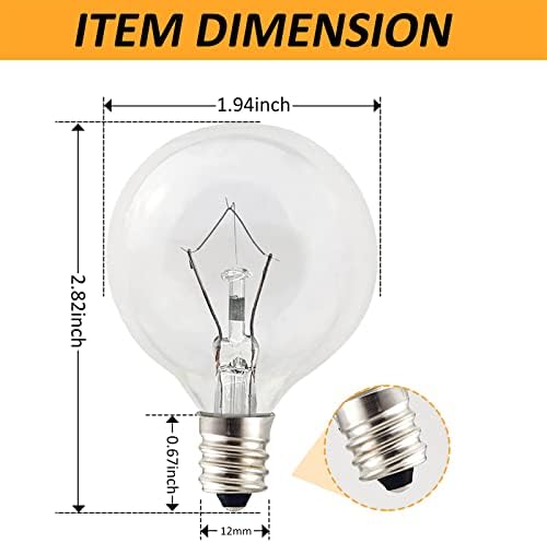 SalPhines Wax Warmer Bulbs 6 Pack G50 25W E12 Base