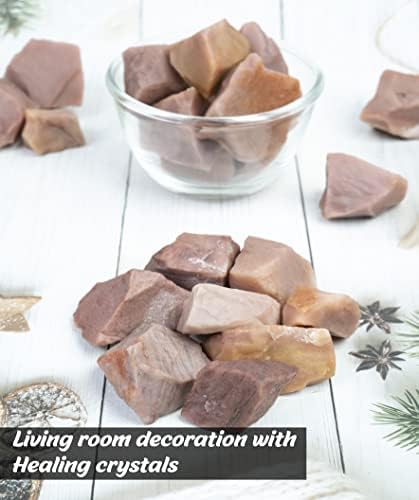 Crocon 1LB Pink Agate Rough Stones and Crystals Bulk
