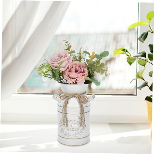YARNOW Galvanized Iron Pitcher Vase for Decor