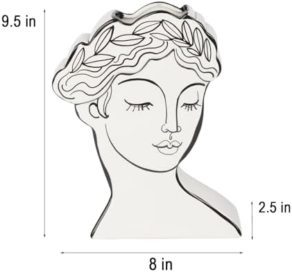 Modern Female Face Flower Vase 8x25x95 Inch Cynkeyee