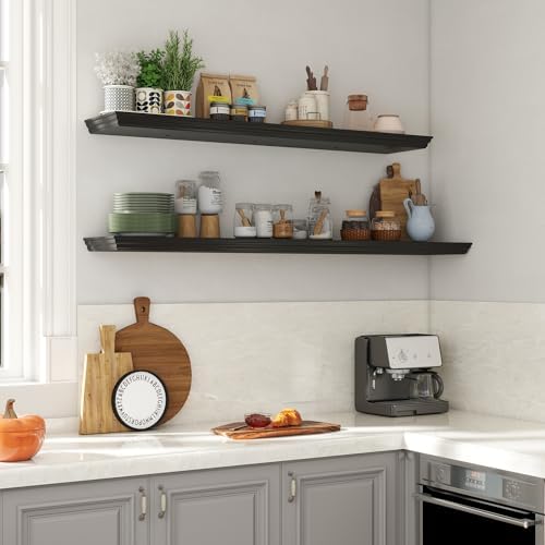 Venusmiles Floating Shelf 48 Inch Black Wall Mount
