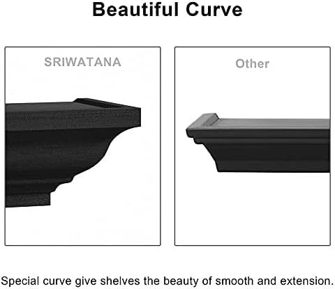 SRIWATANA Black Floating Shelves Set of 4