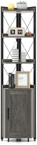 Tangkula Tall Corner Storage Cabinet with Door