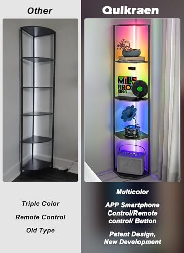 Smart Corner Shelf with RGB Light and App Control