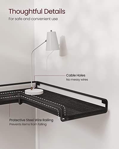 VASAGLE Corner Shelf Wall Mount Set of 2 Black