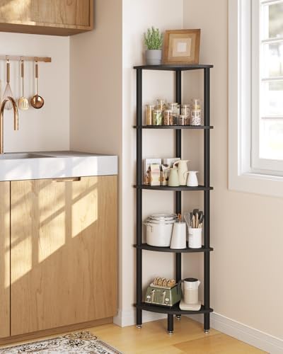 IBUYKE 5 Tier Corner Shelf Stand Black