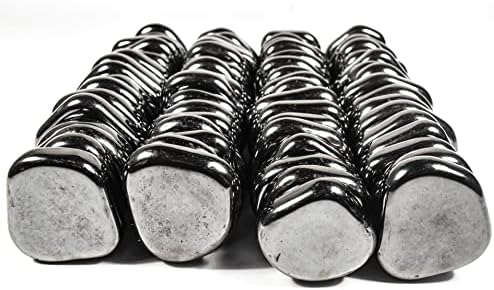 42mm Hematite Tumbled Stones 5pcs Decorative Flat Discs
