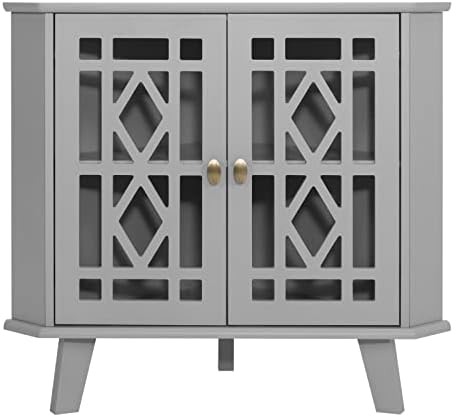 Scurrty 32 Inch Corner Shelf Stand - Grey