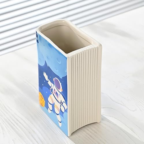 Ceramic Book Shaped Vase for Book Lovers Decor Gift
